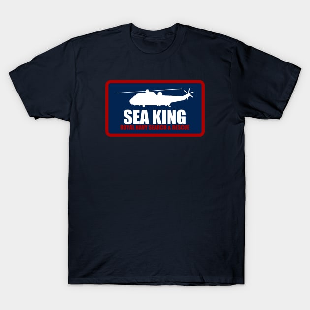 Royal Navy Sea King Patch T-Shirt by Tailgunnerstudios